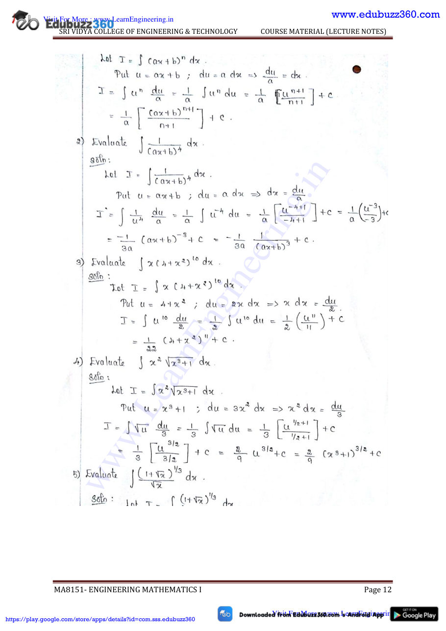Engineering Mathematics I Lecture Notes — page 119