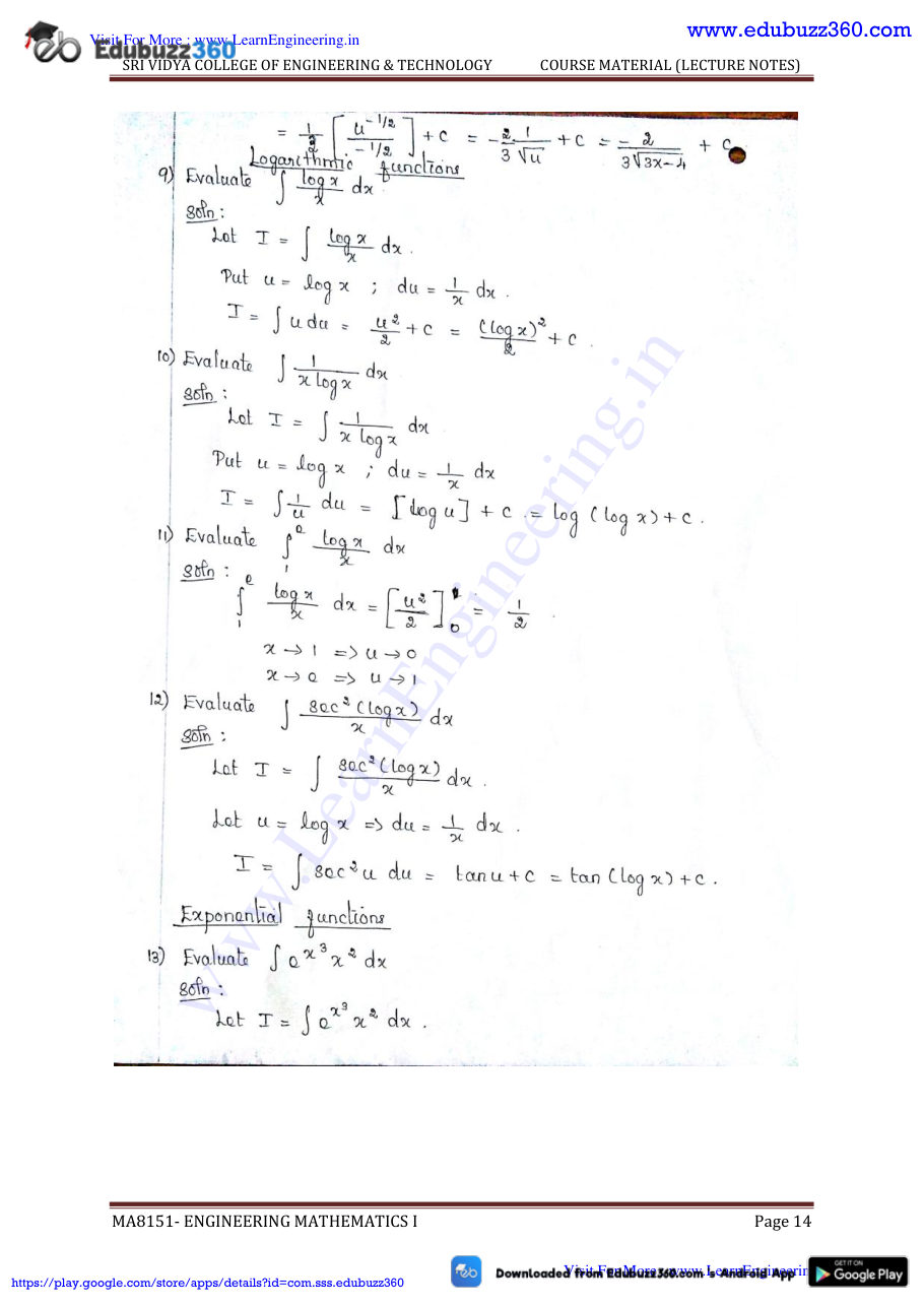 Engineering Mathematics I Lecture Notes — page 121