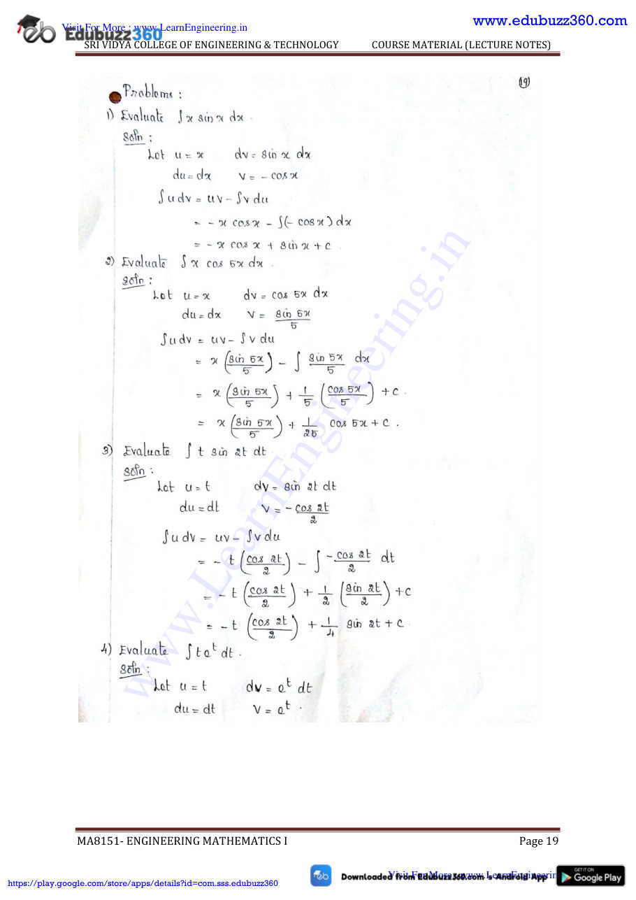 Engineering Mathematics I Lecture Notes — page 126