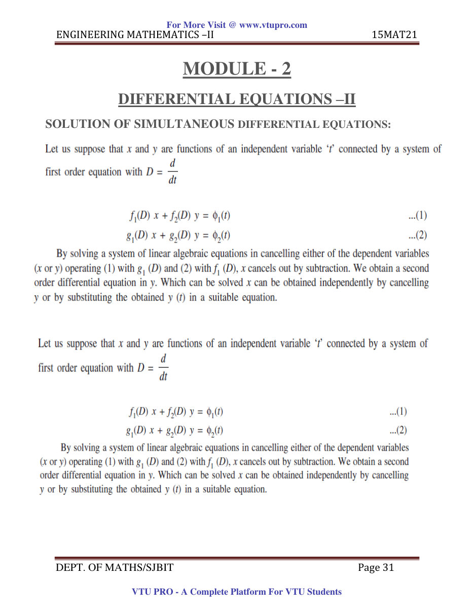 Engineering Mathematics II — page 31