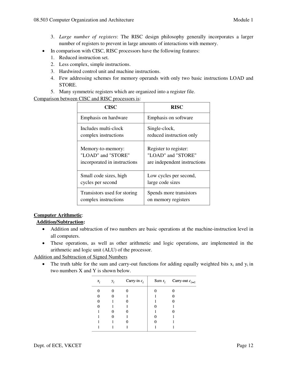 Computer Organization and Architecture — page 12